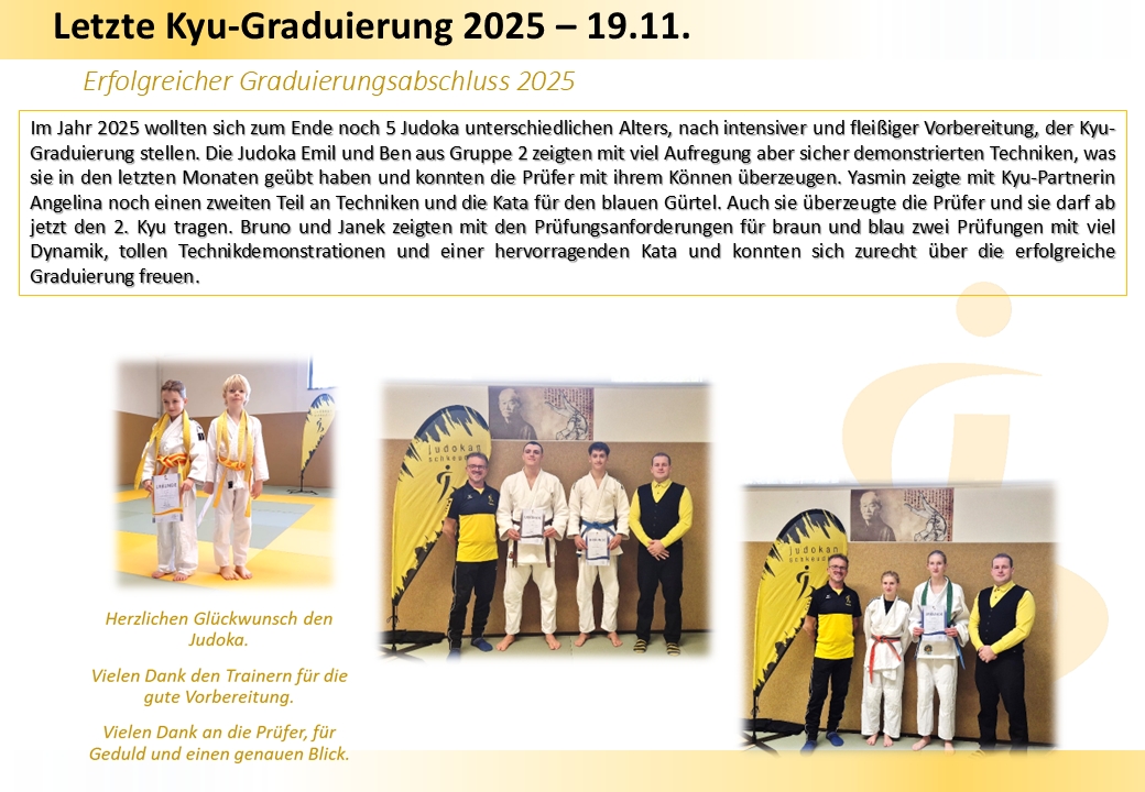 Letzte Kyu-Graduierung 2025
